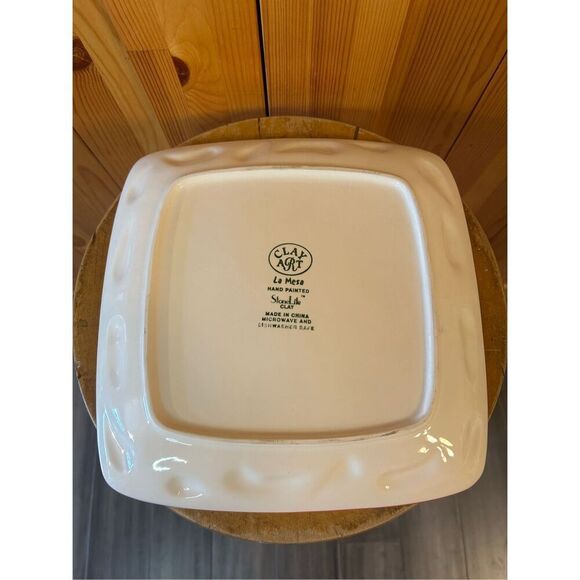 Clay Art Caliente Hand Painted StoneLite Serving Dishes Square Set Of 2 11” (847 - Picture 11 of 14